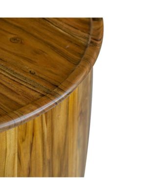 22x22x25" Drum Side Table With Tray Style Top