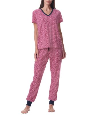 Women's Printed Short-Sleeve Tee & Jogger Set