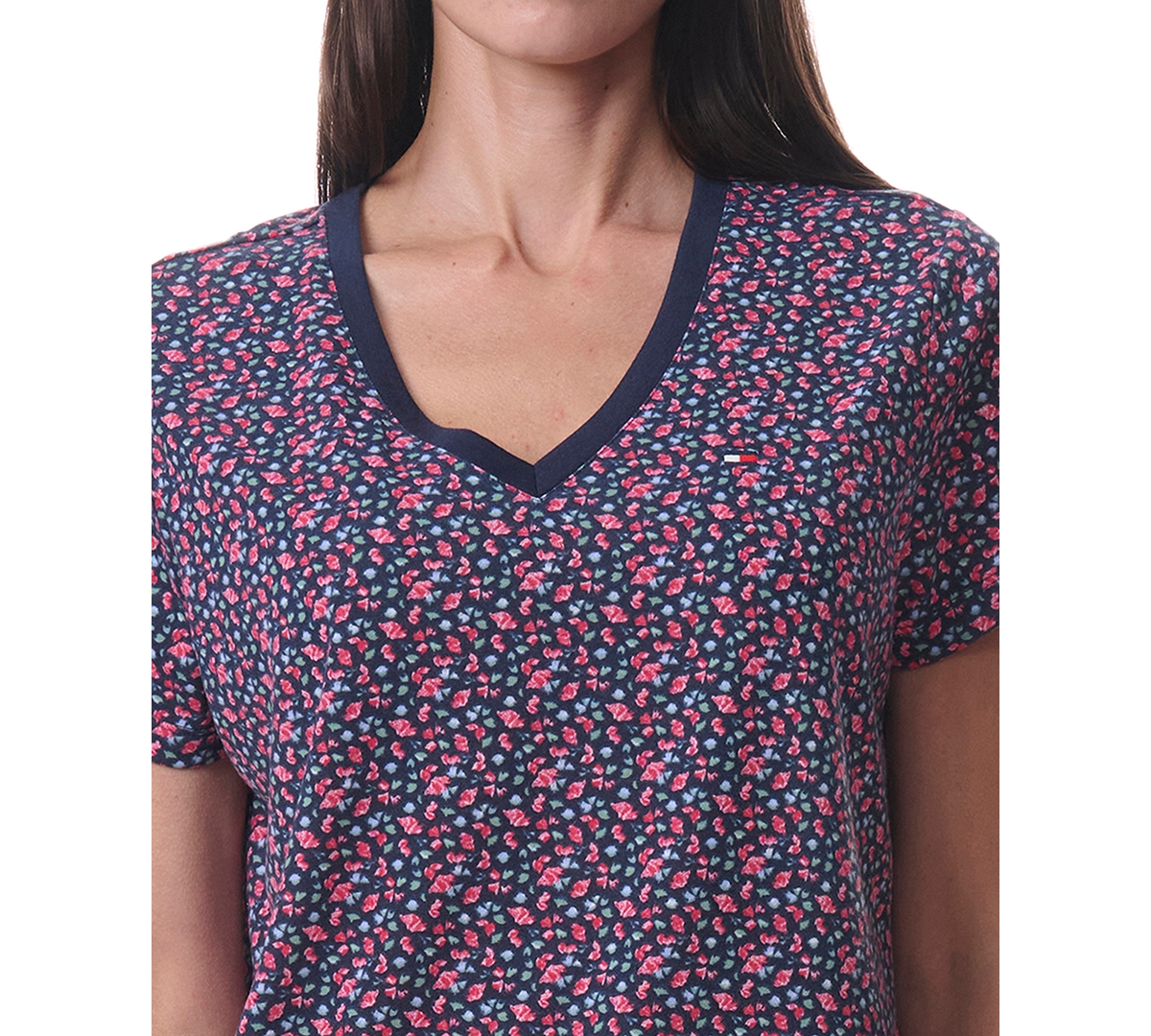 Tommy Hilfiger Women's Printed Short-sleeve Tee & Jogger Set In Floral Sky Captain