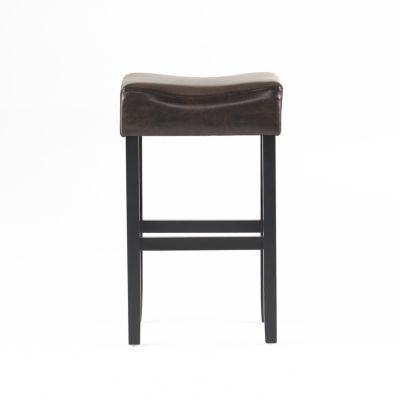 Streamdale 30-Inch Bonded Leather Backless Bar Stool (Set Of 2), Brown