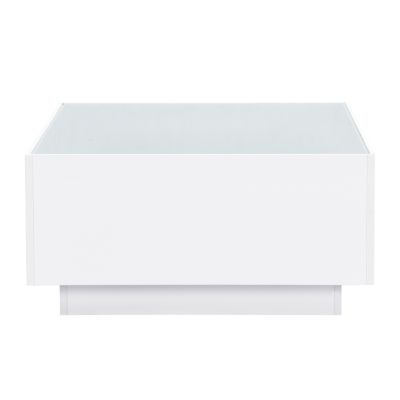 Streamdale High Gloss Coffee Table with 16-Color LED, 5mm Tempered Glass