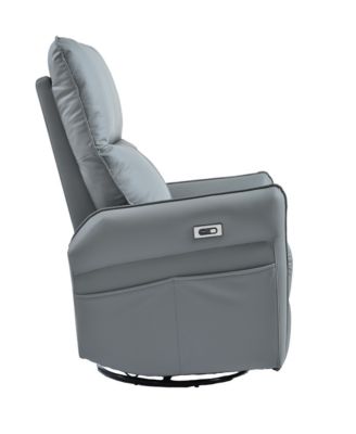 Electric Power Swivel Recliner for Adults (Blue-gray