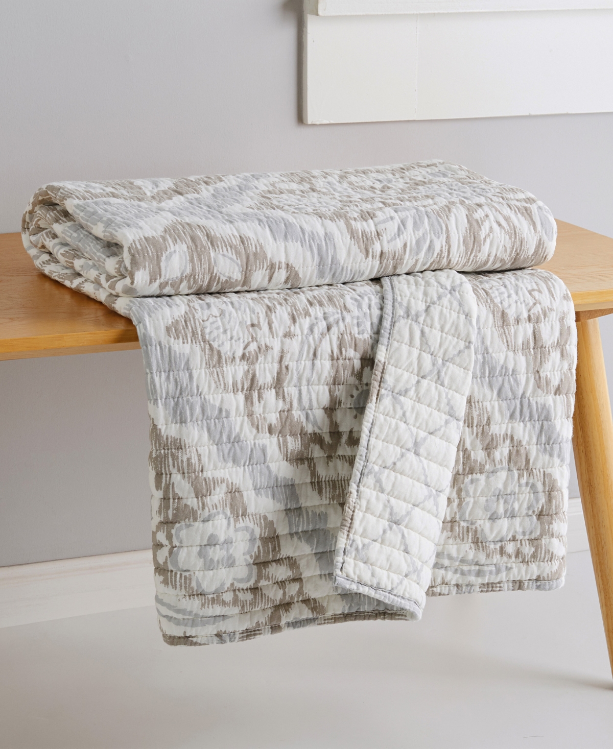 Levtex Becker Reversible Quilted Throw, 50" X 60" In Taupe