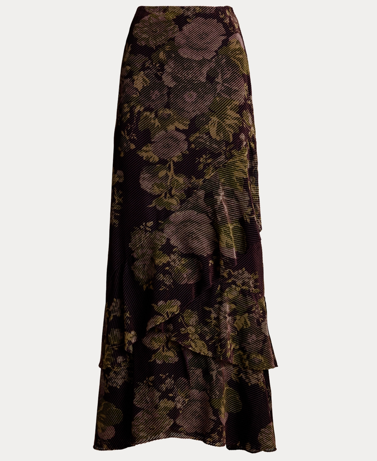 Lauren Ralph Lauren Women's Floral Burnout Velvet Tiered Maxiskirt