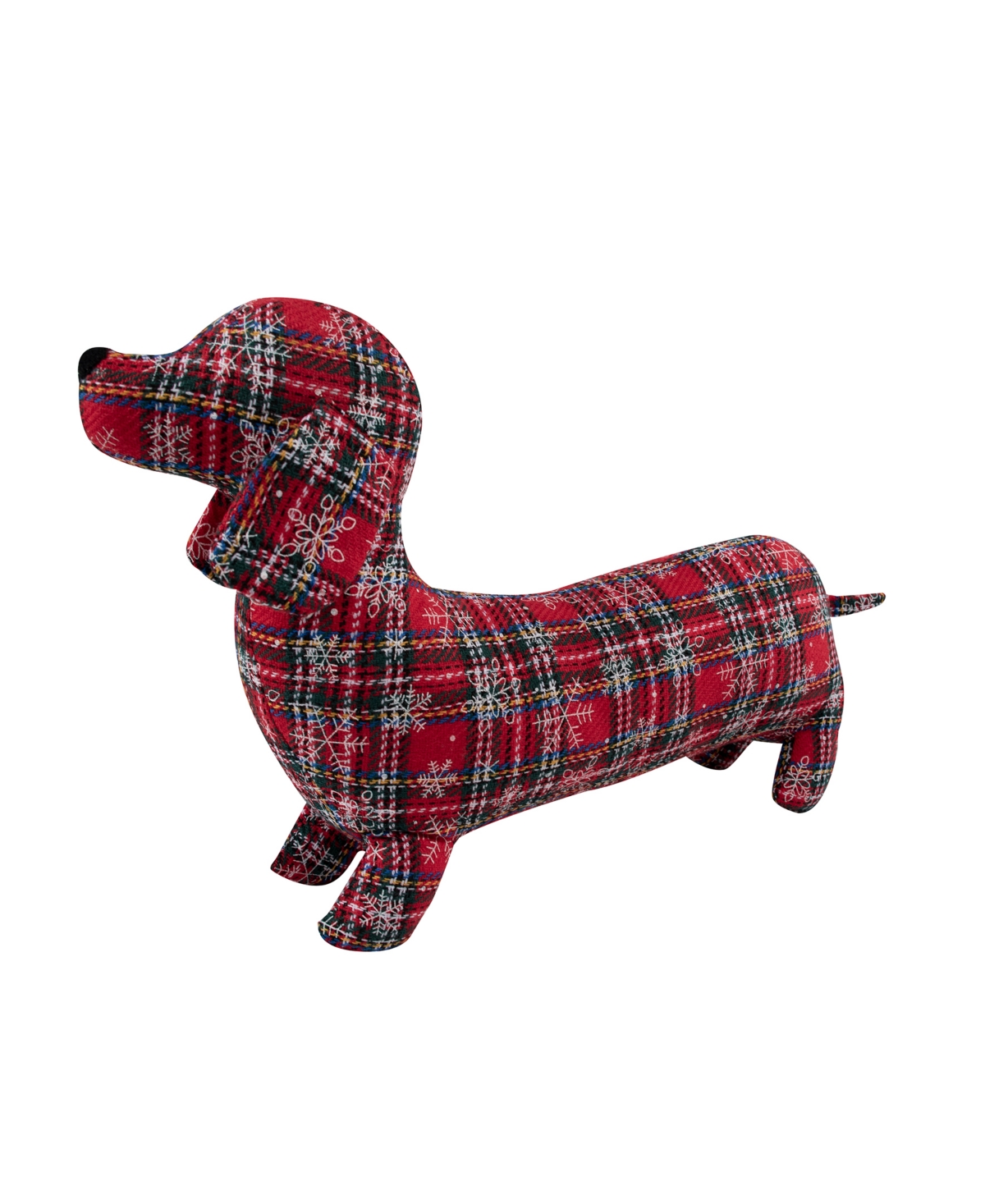 Levtex Spencer Plaid Dog Shaped Decorative Pillow, 12" X 20" In Red
