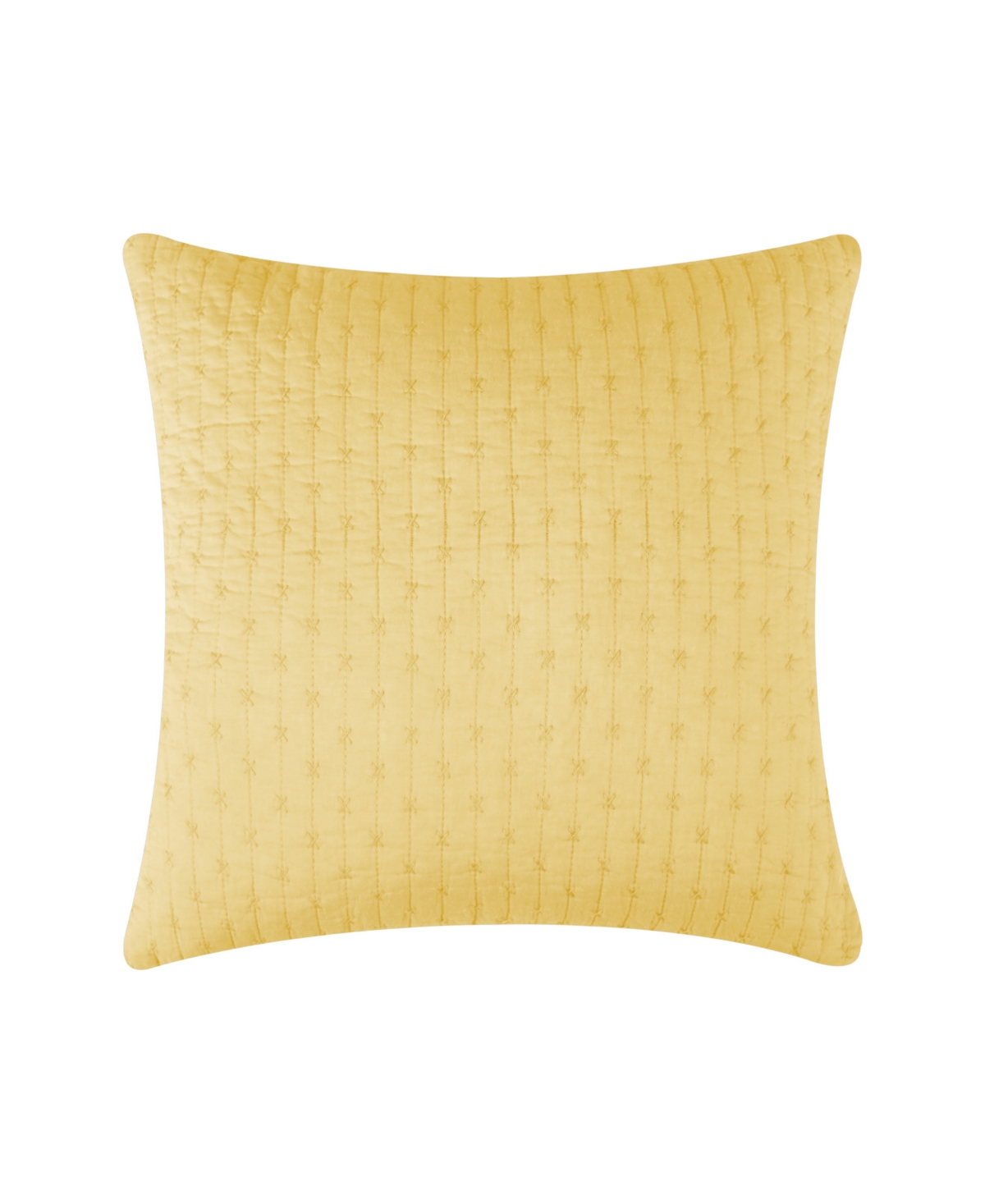 Levtex Cross Stitch Quilted Decorative Pillow, 18" X 18" In Ochre