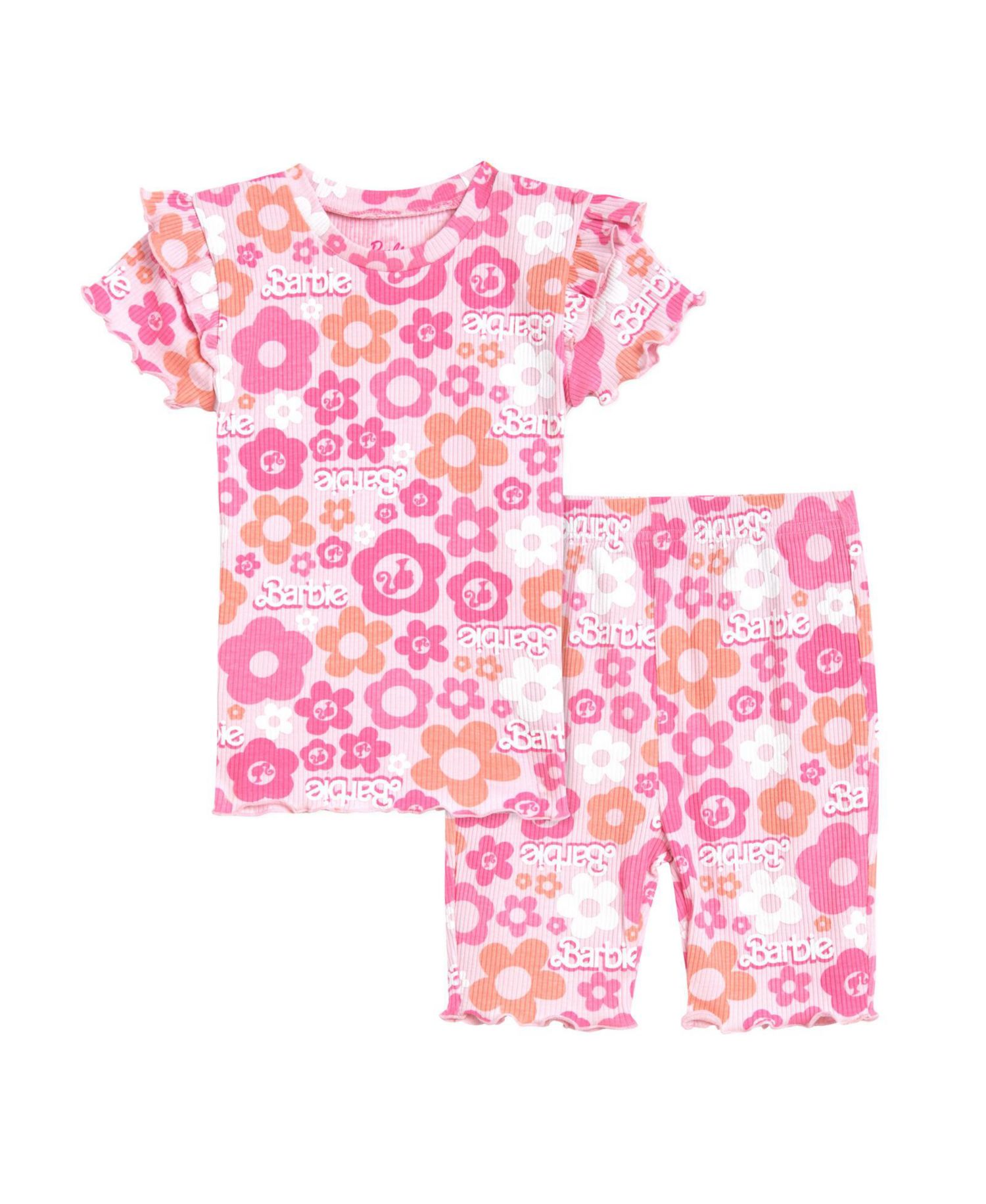 Toddler Girls Ribbed T-Shirt and Shorts Outfit Set