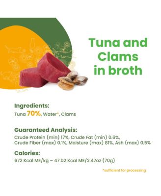 HQS Natural Cat 24pk (2.47oz): Tuna & Clams In Broth