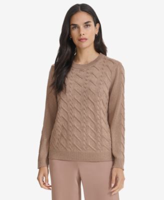 Women's Metallic Cable-Knit Sweater