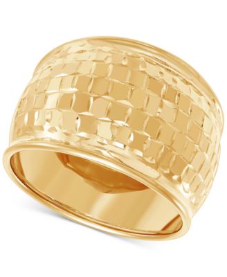 Macy's - Polished Woven Design Wide Width Statement Ring in 10k Gold