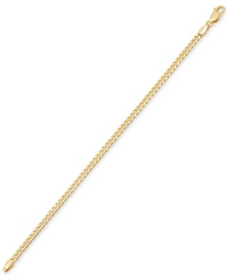 Polished Miami Cuban Chain Link Bracelet in 14k Gold