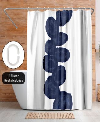 71x74 Shower Curtain - Blue Abstract Design - Indigo Vine by Chaos & Wonder Design