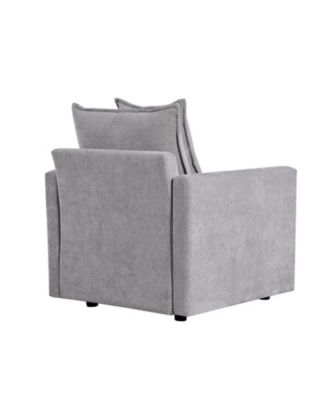 Chenille Fabric Comfy Deep Single Seat Sofa Upholstered Reading Armchair Living Room