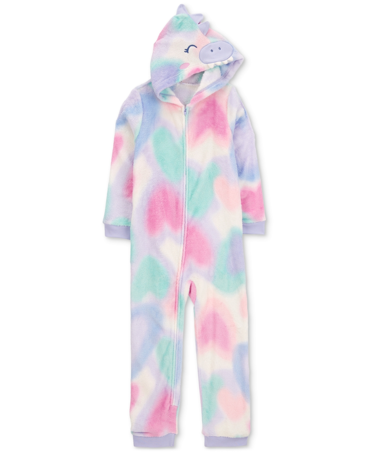 Carter's Little & Big Kids 1-Piece Dinosaur Fleece Costume Pajamas -Purple