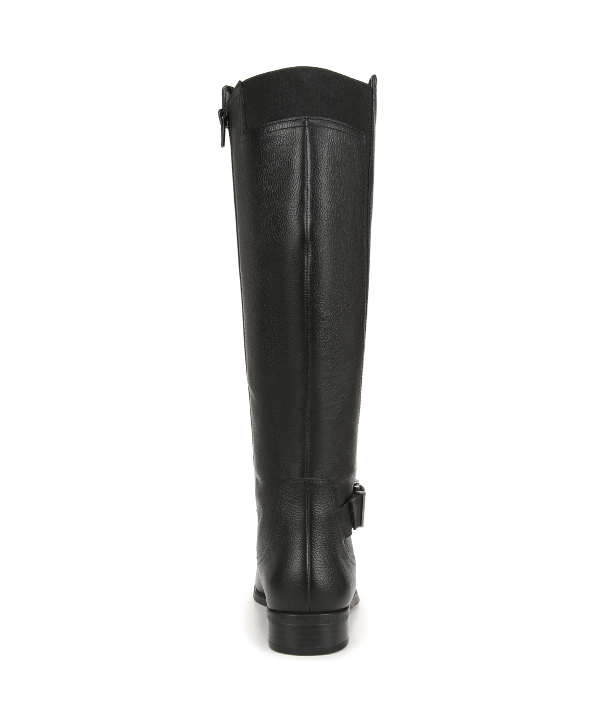 Naturalizer Jaya Wide Calf Knee High Block Heel Riding Boots In Black Leather
