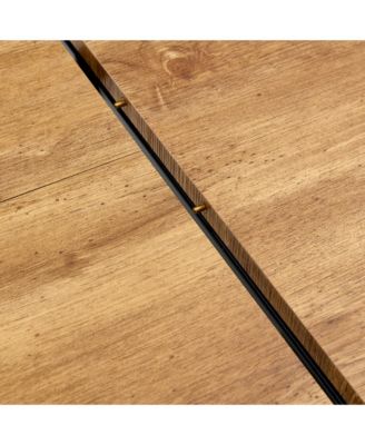 Table and chair set.Modern Extendable Wood MDF Dining Table.The table has a telescopic design, suitable for gatherings of different size.Paired with 6 chairs with PU cushions and black metal legs.