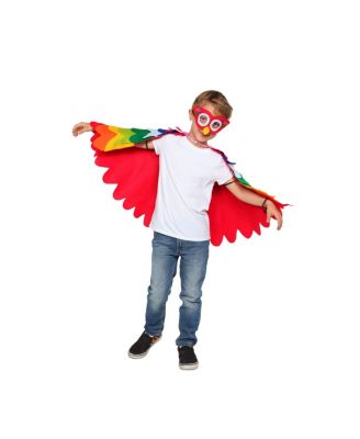 Kids Colorful Parrot Cape & Mask Costume Set