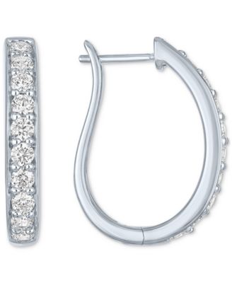 Lab-Grown Diamond Hoop Earrings (1 ct. t.w.) in Sterling Silver or 14k Gold-Plated Sterling Silver