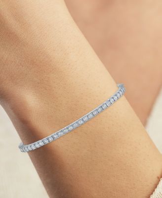 Lab-Grown Diamond Flexible Cuff Bangle Bracelet (1/2 ct. t.w.) in Sterling Silver