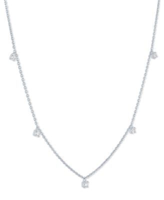 Lab-Grown Diamond 5 Drop Necklace (1/4 ct. t.w.) in Sterling Silver or 14k Gold-Plated Sterling Silver