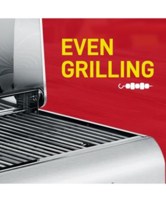 Bakken- Swiss Portable Stainless Steel Gas Grill - 2 Burners Easy Clean Tabletop BBQ Propane Gas Grill with Foldable Legs and Wind Proof Lid for Camping and Outdoor - Silver