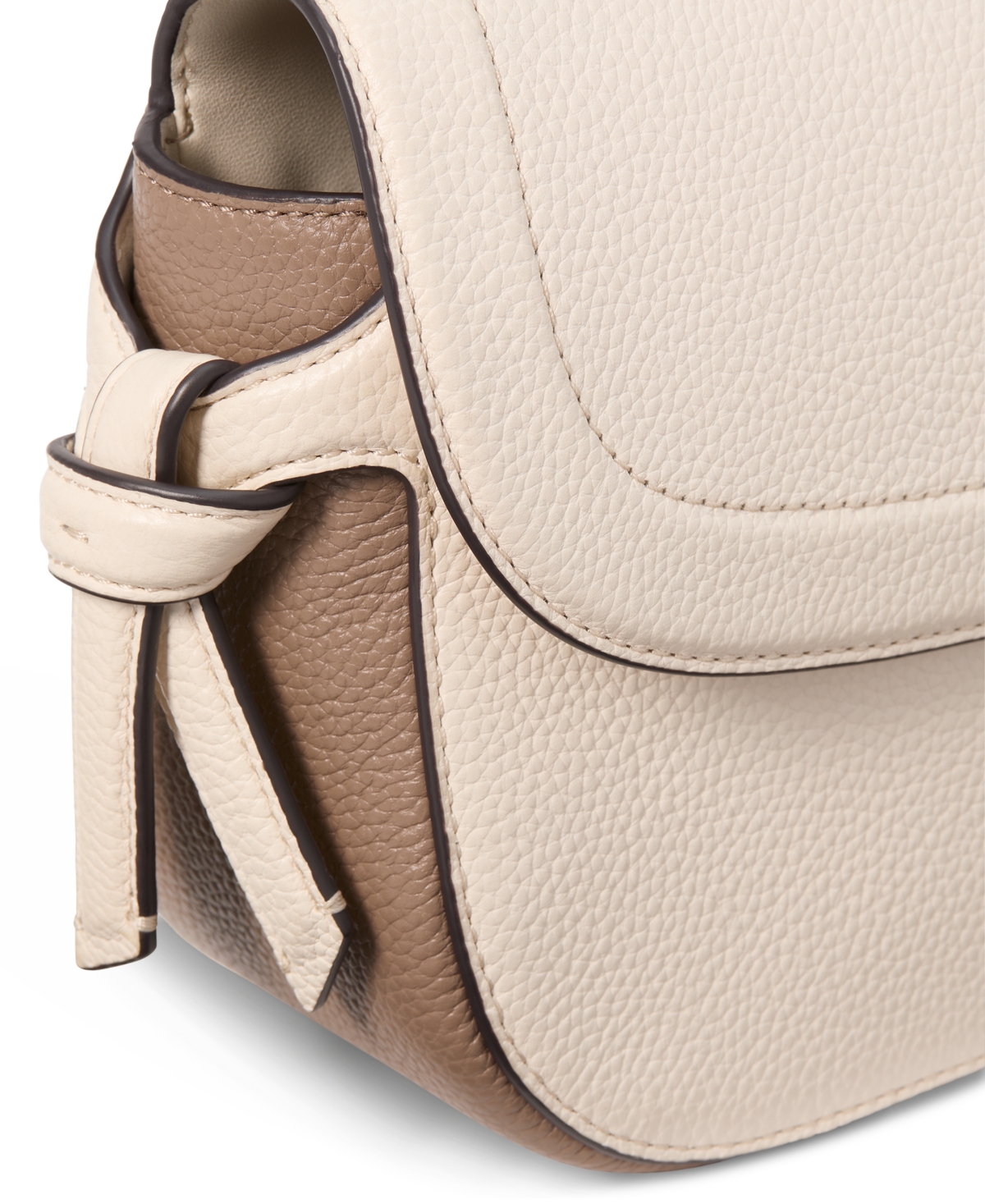 Knott Colorblocked Small Pebbled Leather Top Handle Crossbody