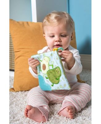 Crinkle Teether Toy with Baby Paper and Squeaker, Yummy Avocado