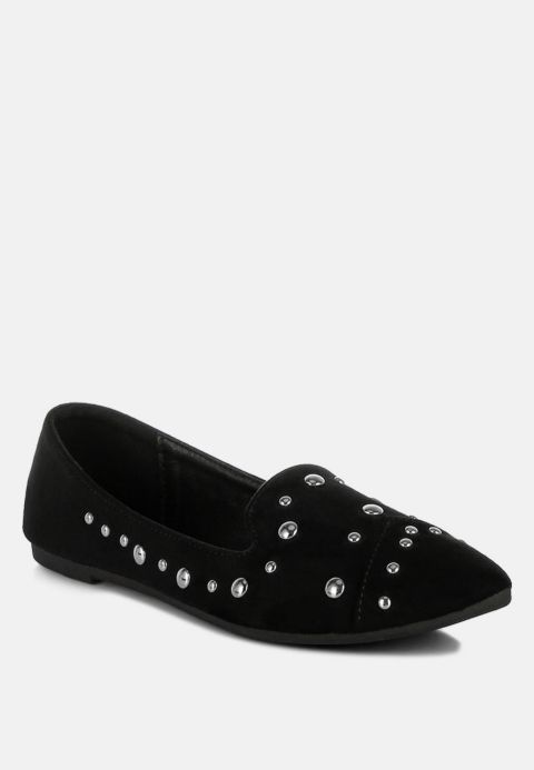 Женские балетки London Rag Olesia Stud Emebllished Ballet Flats, цвет: Чёрный