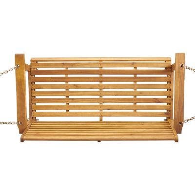 Streamdale Tasmania Acacia Wood Porch Swing Durable, Spacious, And Serene