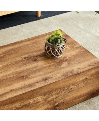 Modern MDF coffee table with wood texture pattern -39.37x23.62x11.81 inches - stylish and durable design