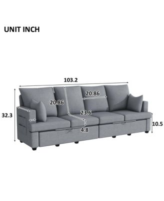 Modern Modular Sofa, 4 Seat Chenile sectional Couch Set with 2 pilows lncluded, freely CombinableIndoor Funiture for Living Room, Apartment, Office, 3 Colors