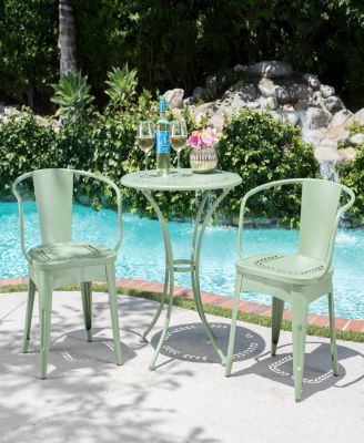 Whimsical 3-Piece Powder-Coated Metal Bistro Set