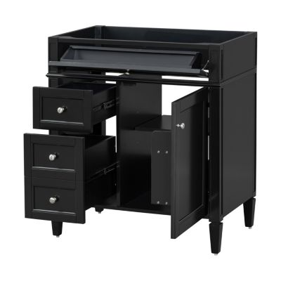 30" Bathroom Vanity without Top Sink, Modern Bathroom Storage Cabinet with 2 Drawers and a Tip-out Drawer (NOT INCLUDE BASIN)