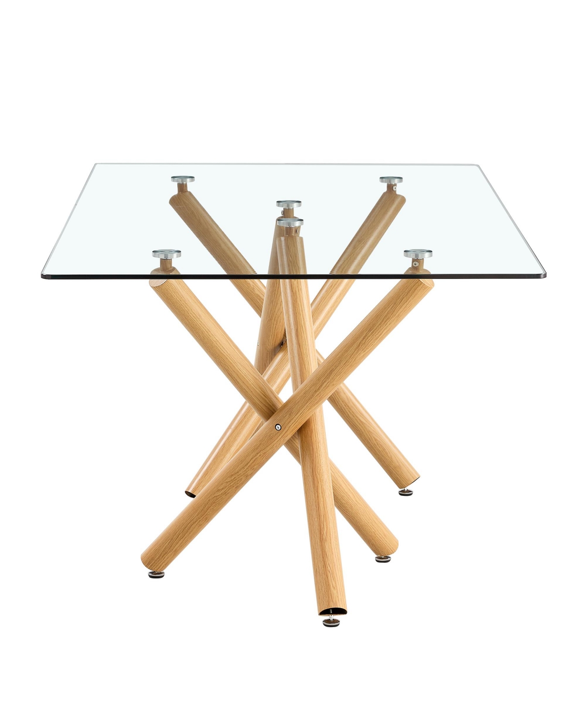 Streamdale Furniture Large Modern Minimalist Rectangular Glass Dining Table for 6-8 with 0.39