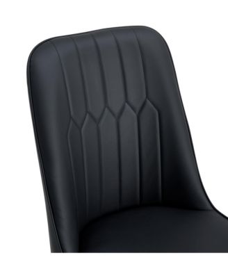 Table and chair set.A morden table with White imitation marble patterned stone burning tabletop with golden metal legs.Paired with 4 chairs with PU leather backrest and black metal legs.