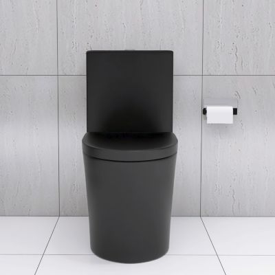 Streamdale Matte Black Dual Flush Elongated Toilet, 1000g Map