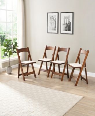  set of 4 Space-Saving Folding Upholstered Chair
