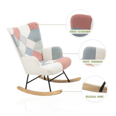 Mid-Century Modern Rocking Chair with Ottoman