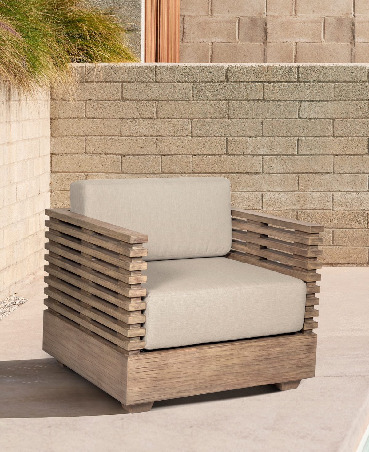 Macy's Vivid Outdoor Club Chair In Taupe