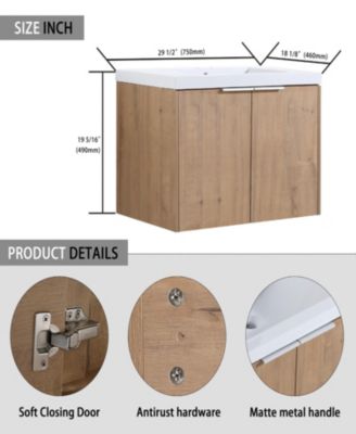 Streamdale Wall-Mounted Bathroom Vanity with Sink and Storage