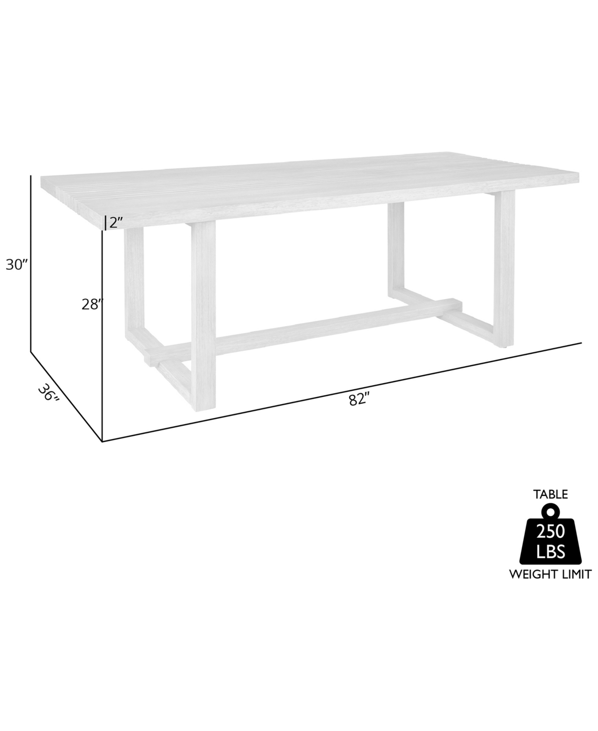 Macy's Vivid Outdoor Dining Table In Gray
