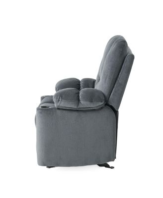 Silvery Luxury Manual Recliner with Dual Cup Holders