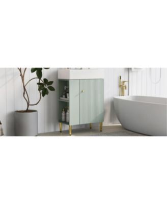 21.6" MDF & Ceramic Soft-Close Door & Side Storage Vanity Cabinet