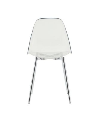 Nordic Transparent Dining Chairs with Metal Legs (Set of 4)