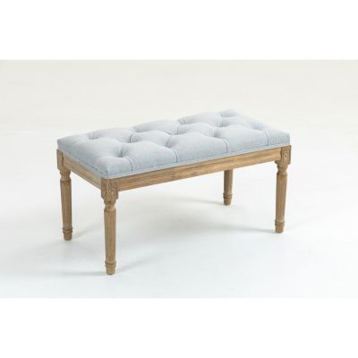 32" French Vintage Upholstered Bench