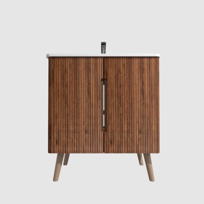 Streamdale Etna 30" Striped Walnut Modern Bathroom Vanity
