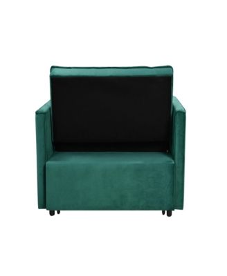 Modern flannel double sofa with folding bed, small double sofa with three in one convertible sofa bed, adjustable backrest and storage space, including pillows, perfect for living room or bedroom