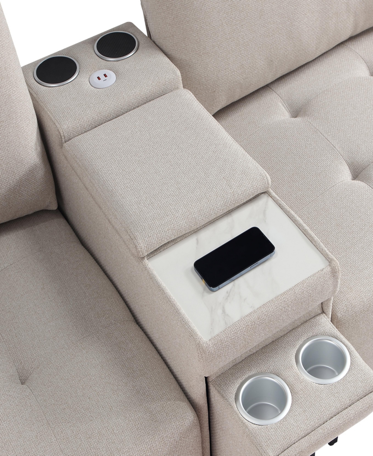 Streamdale Furniture Modular Sectional Sofa, Multifunctional Couches for Living Room with Storage, mid console with speaker and storage,2 Usb port and