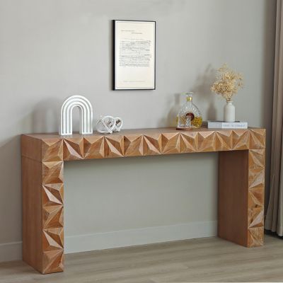 Modern Geometric Wooden Console Table