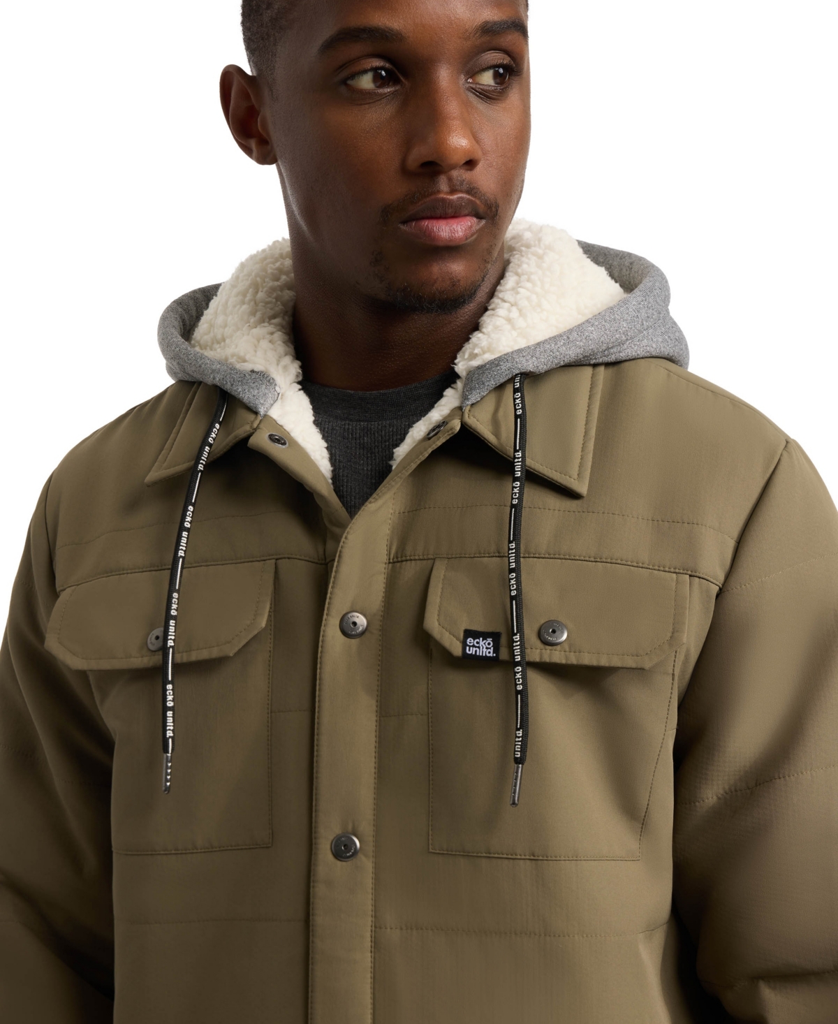 Ecko Unltd Men's Quietly Standing Out Sherpa Lined Jacket - Sepia | Smart  Closet